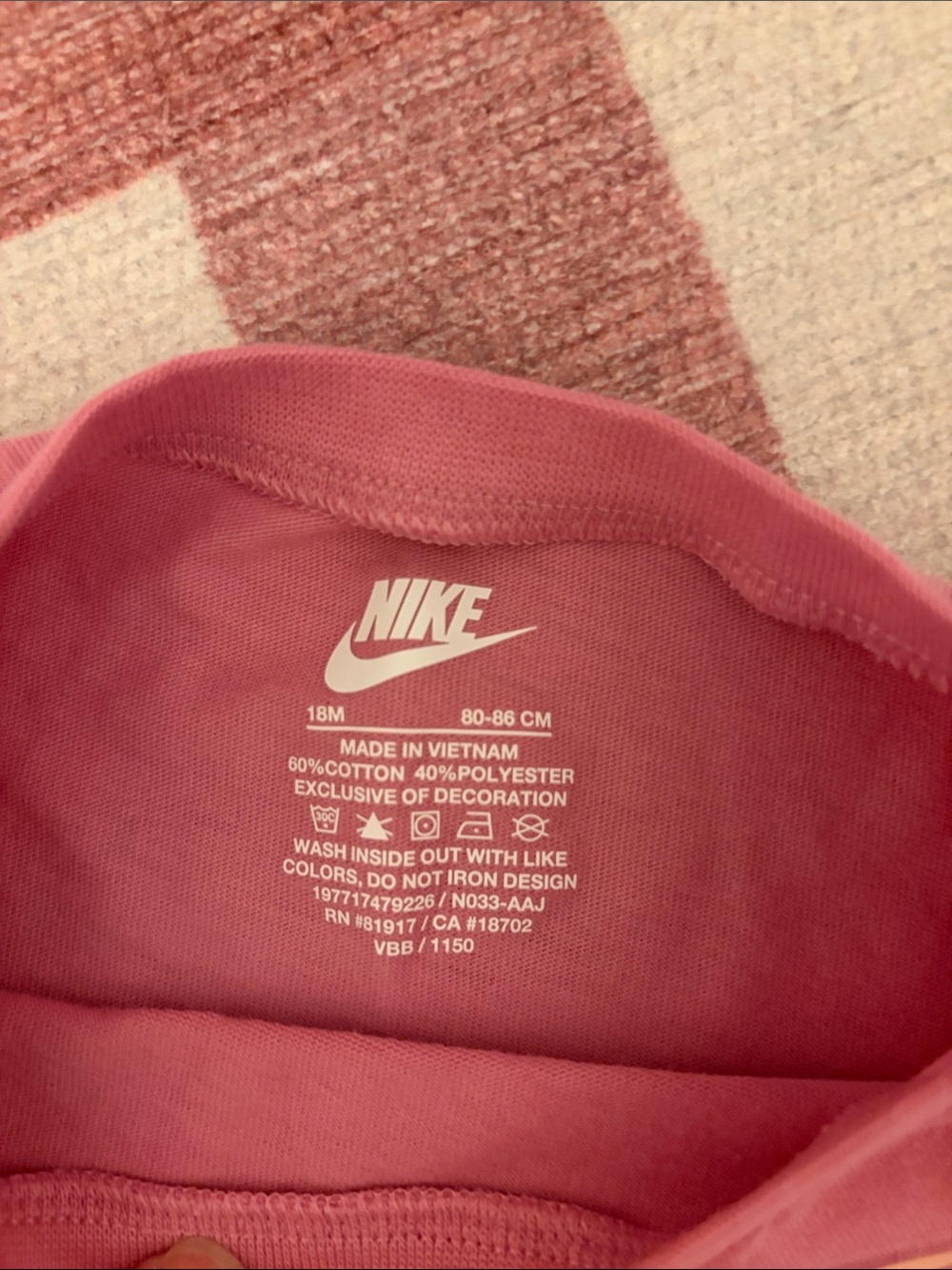 Nike Pink Crop Tee with Peach Logo & Peach Elastic Waist Shorts - Picture 2 of 5